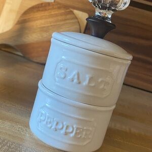 MudPie Ceramic Salt and Pepper holder